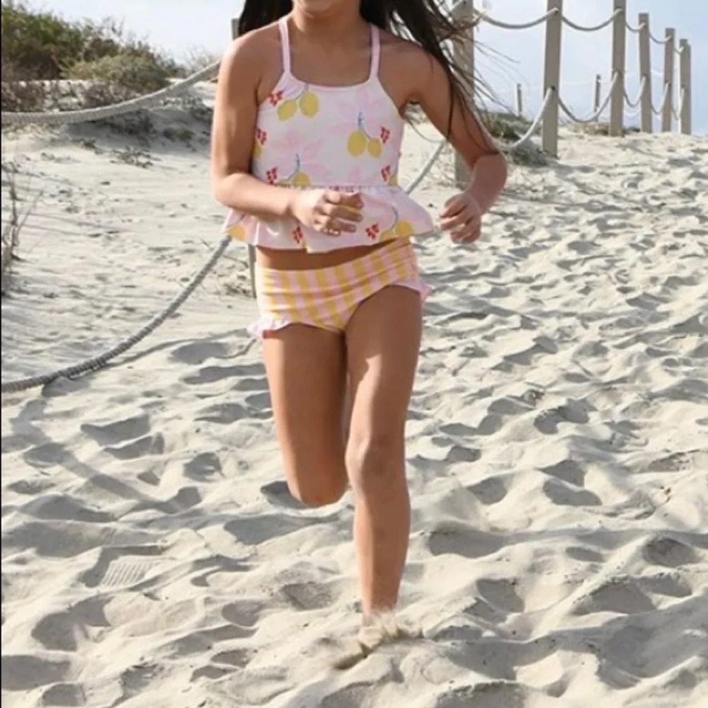 PINK CHICKEN - Joy Tankini Swimsuit in Antique White Lemons - Picture 11 of 15